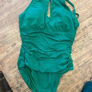 Ellen Tracy Green One-Piece Swimsuit